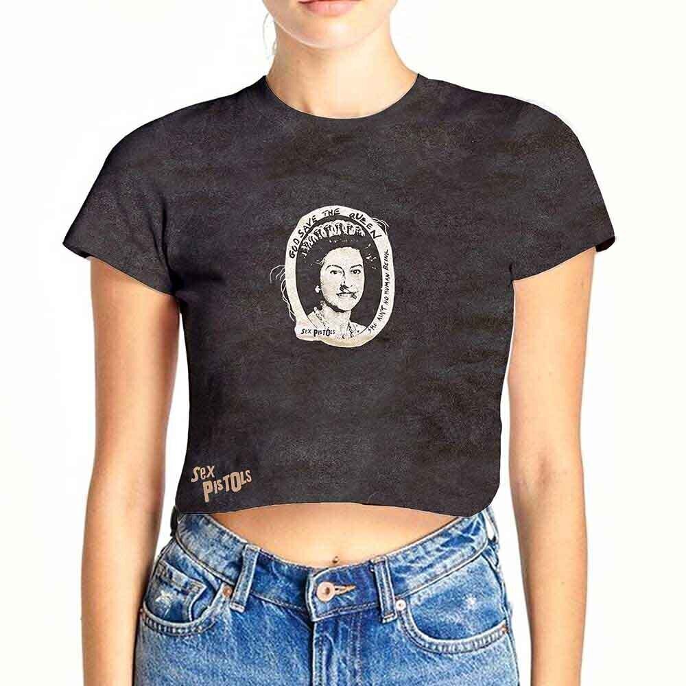 T-Shirt Sex Pistols God Save The Queen (Wash Collection) Black XL Ladies T-Shirt