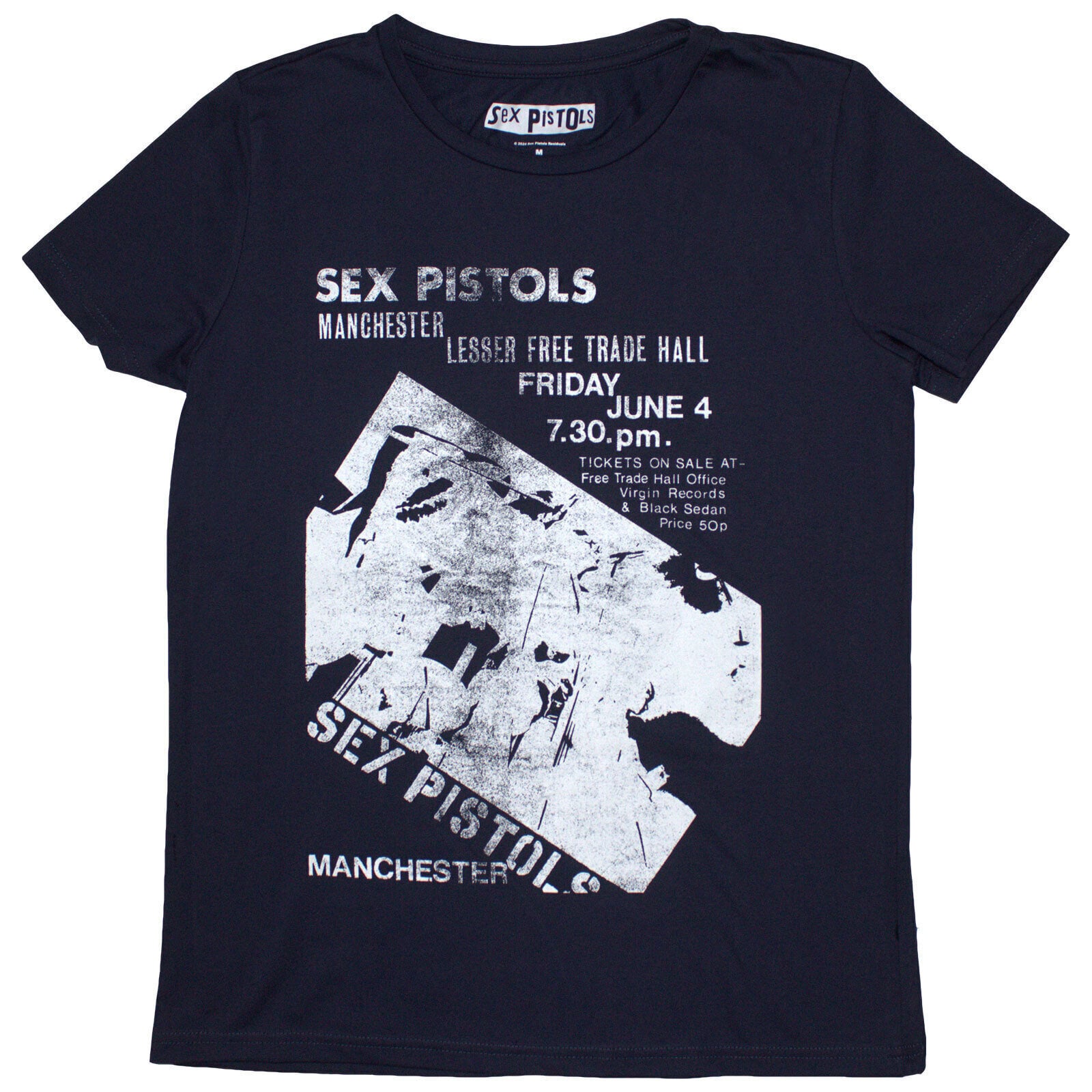 Košulja Sex Pistols Manchester Flyer Navy Blue S Ženske Košulja