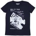 Sex Pistols Manchester Flyer Navy Blue S Dame Skjorte