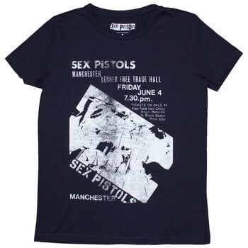 T-Shirt Sex Pistols Manchester Flyer Navy Blue M Ladies T-Shirt - 1