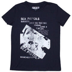 T-shirt Sex Pistols Manchester Flyer Navy Blue 2XL Feminino T-shirt