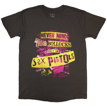 Skjorte Sex Pistols NMTB Text Overlay Charcoal Grey M Skjorte - 1