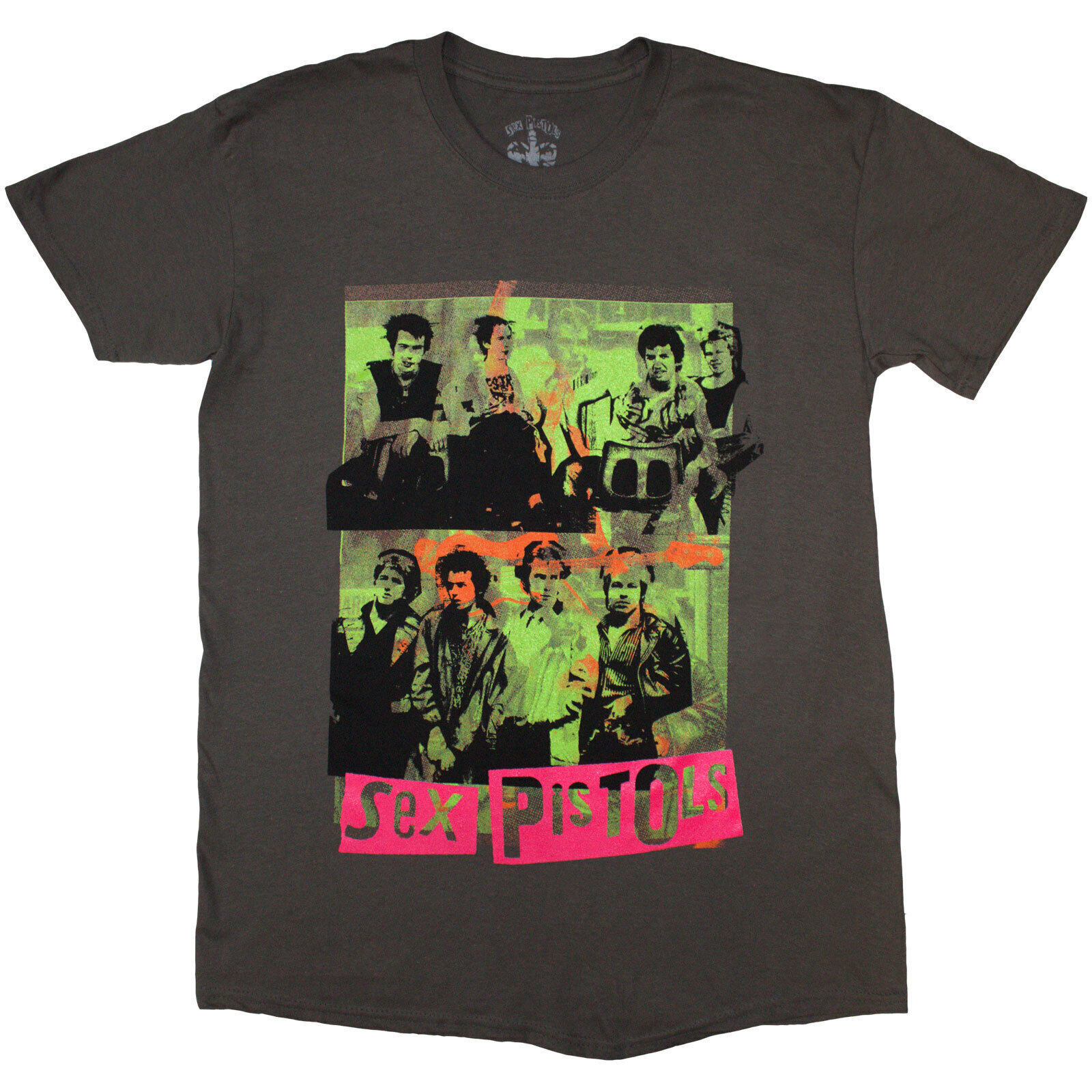 Tričko Sex Pistols Band Green Montage Charcoal Grey XL Tričko