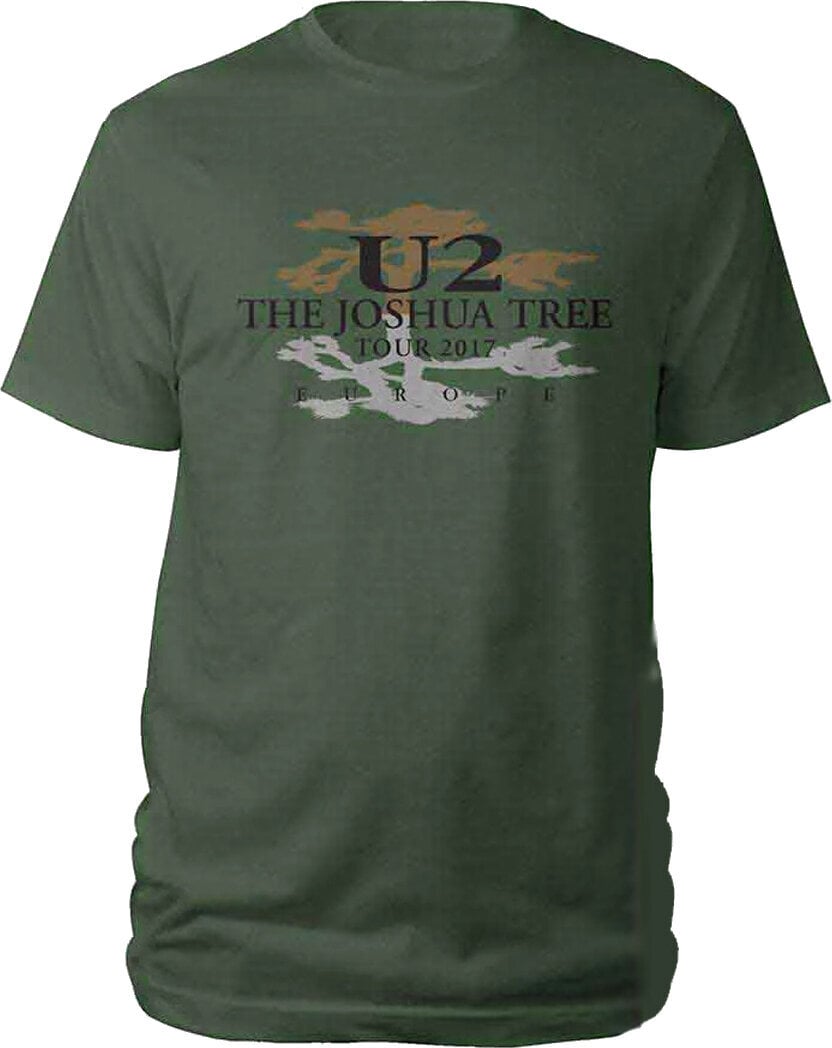 Marškinėliai U2 Joshua Tree Logo 2017 (Back Print & Ex-Tour) Green S Marškinėliai