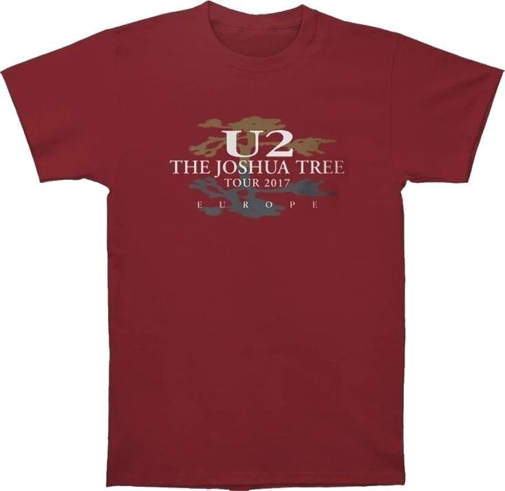 T-Shirt U2 Joshua Tree 2017 (Back Print & Ex-Tour) Red M T-Shirt