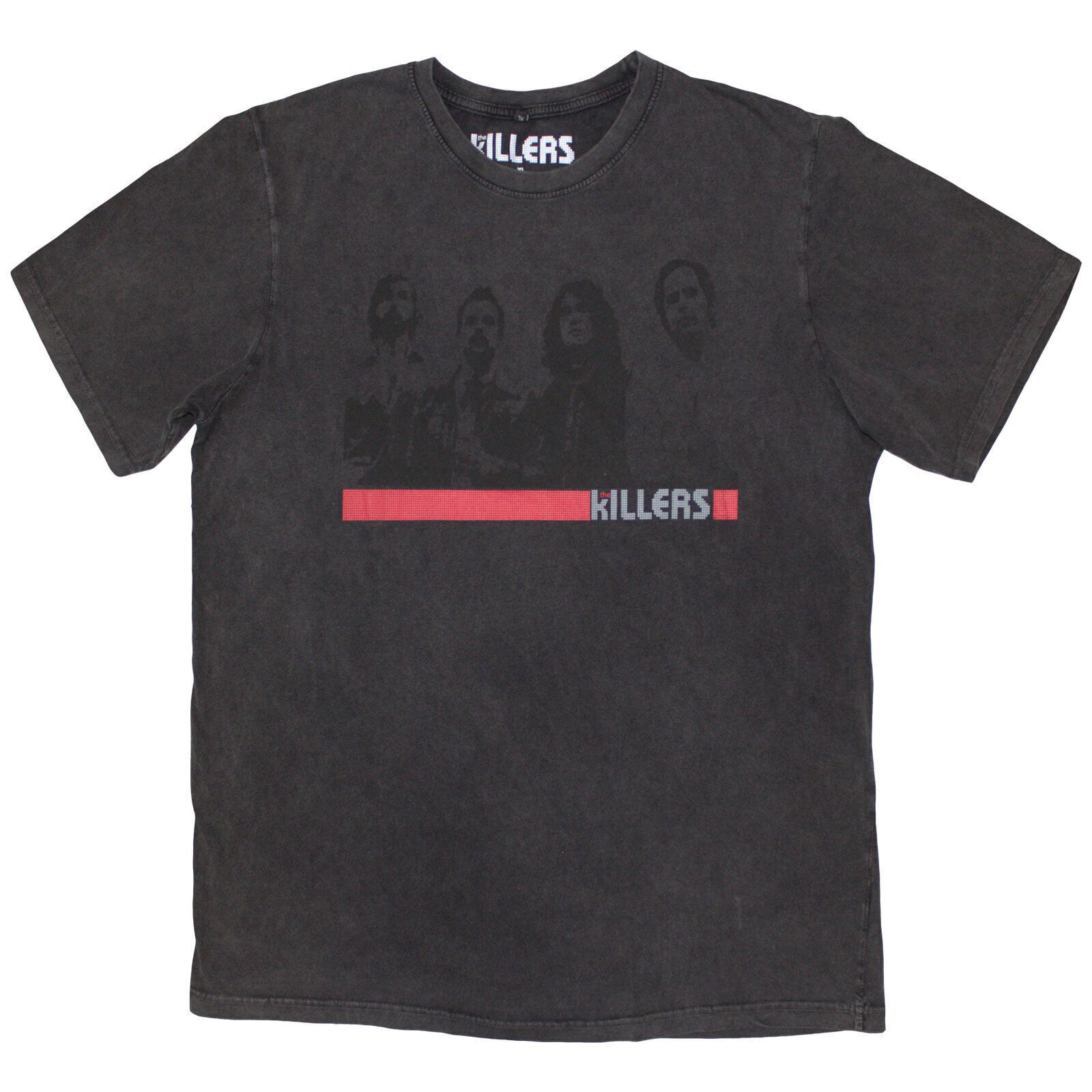 Marškinėliai The Killers Band Photo Mono (Stone Wash) Charcoal Grey S Marškinėliai
