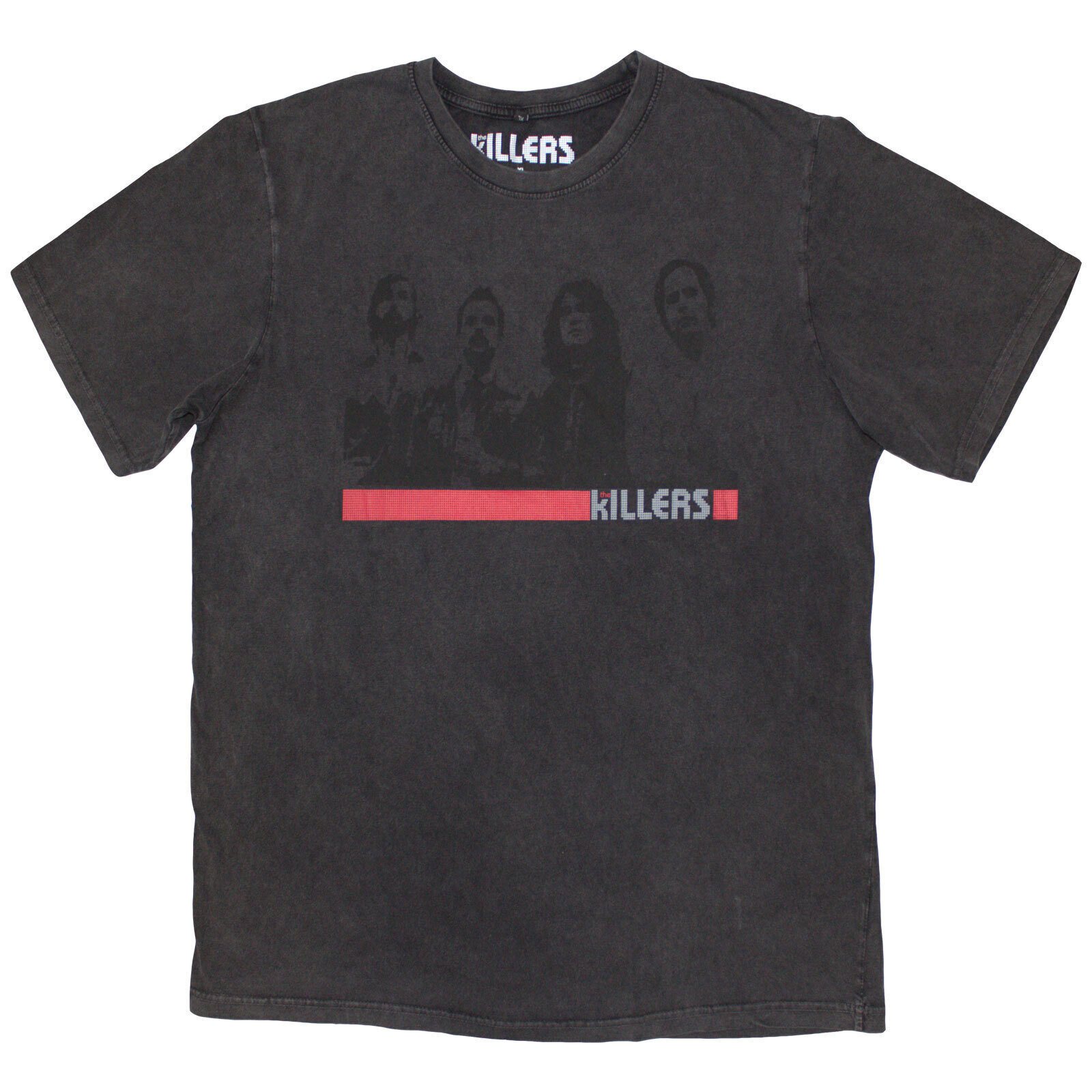 T-Shirt The Killers Band Photo Mono (Stone Wash) Charcoal Grey 2XL T-Shirt