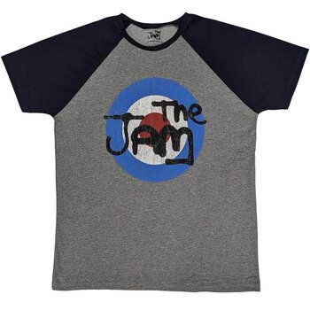 Marškinėliai The Jam Vintage Logo Raglan Grey & Navy Blue L Marškinėliai - 1
