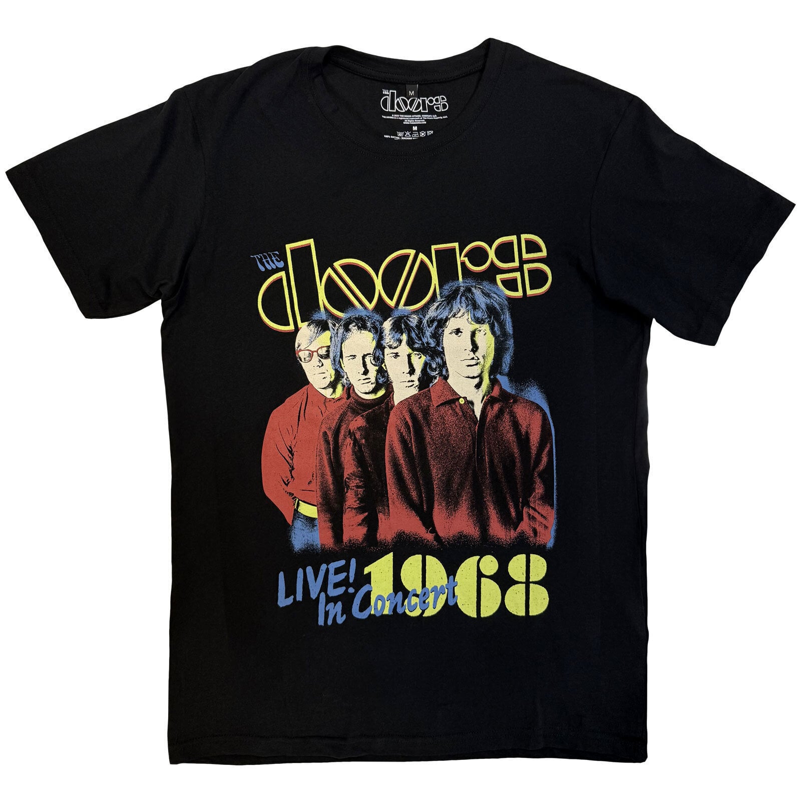 T-shirt The Doors Live In Concert '68 (Back Print) Carbon Black 2XL T-shirt