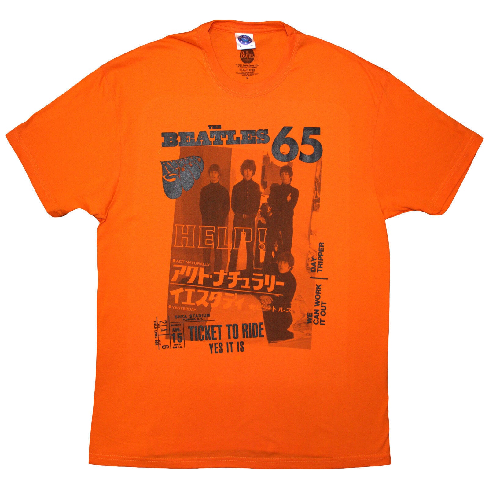 T-Shirt The Beatles 1965 Orange M T-Shirt