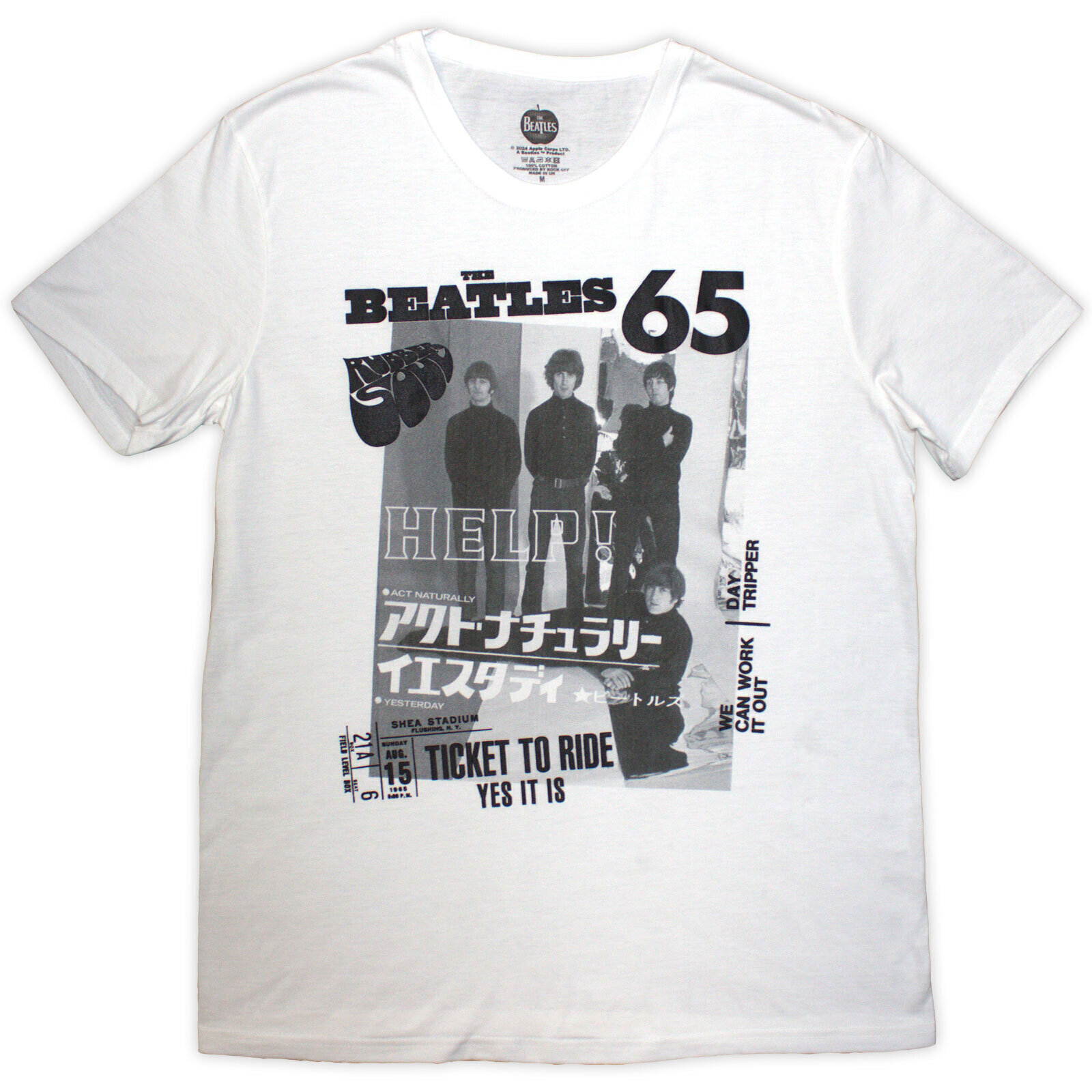 Camiseta de manga corta The Beatles 1965 White S Camiseta de manga corta