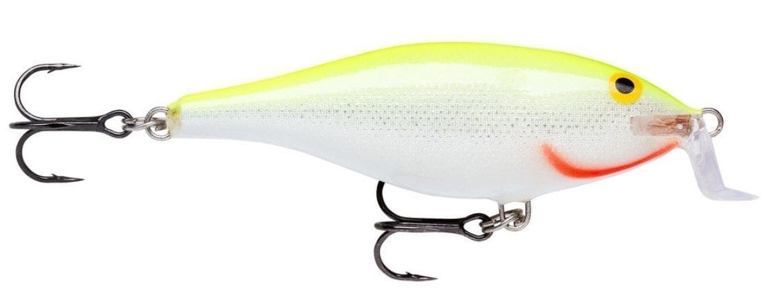 Wobler Rapala Shallow Shad Rap Silver Fluorescent Chartreuse 9 cm 12 g