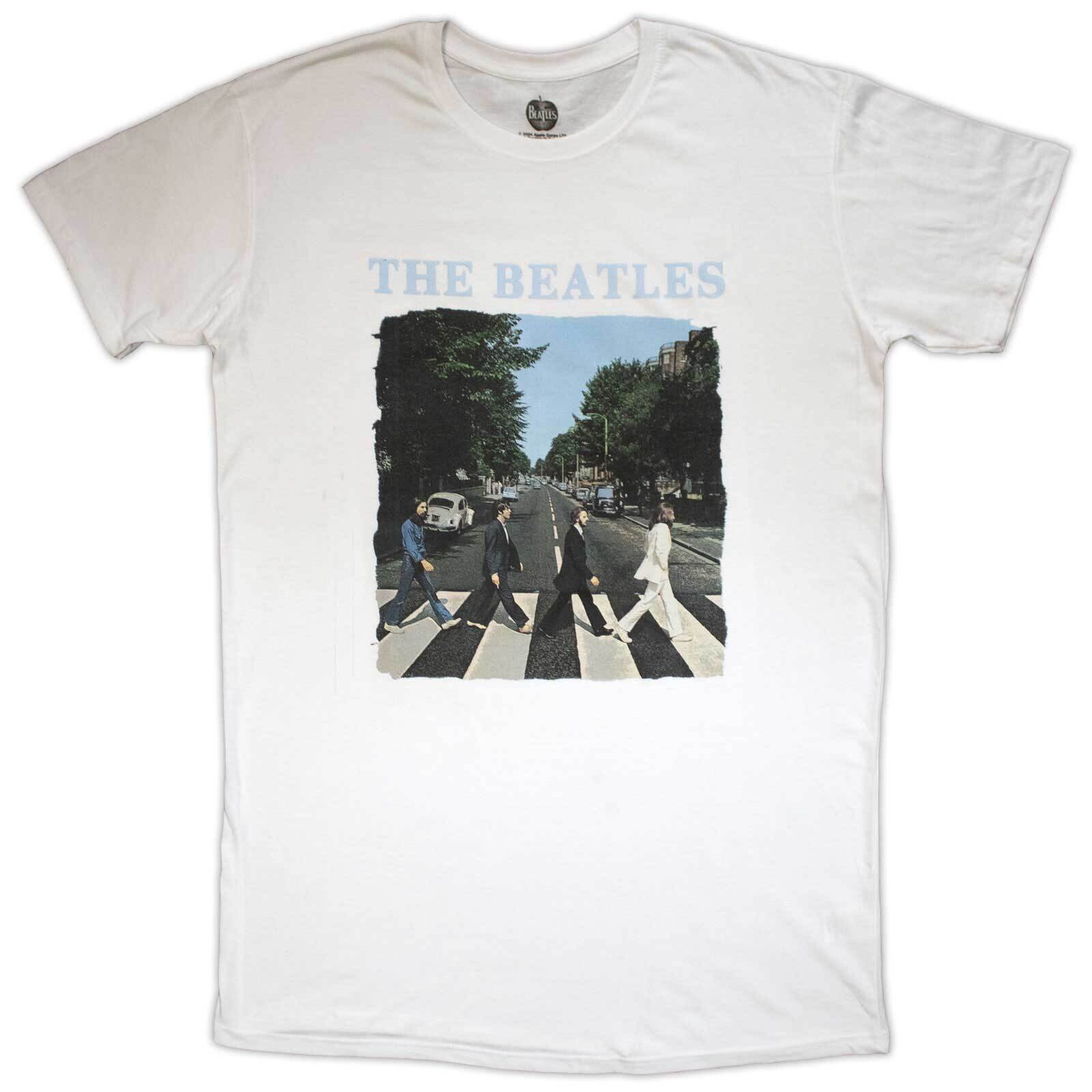T-Shirt The Beatles Abbey Road & Logo Dress White L Ladies T-Shirt