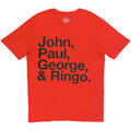 The Beatles John, Paul, George & Ringo Red L T-Shirt