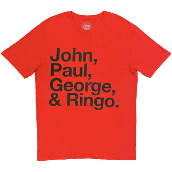 T-shirt The Beatles John, Paul, George & Ringo Red XL T-shirt - 1