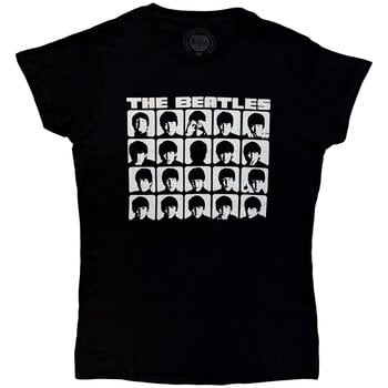 T-Shirt The Beatles Hard Days Night Faces Mono Black M Ladies T-Shirt - 1