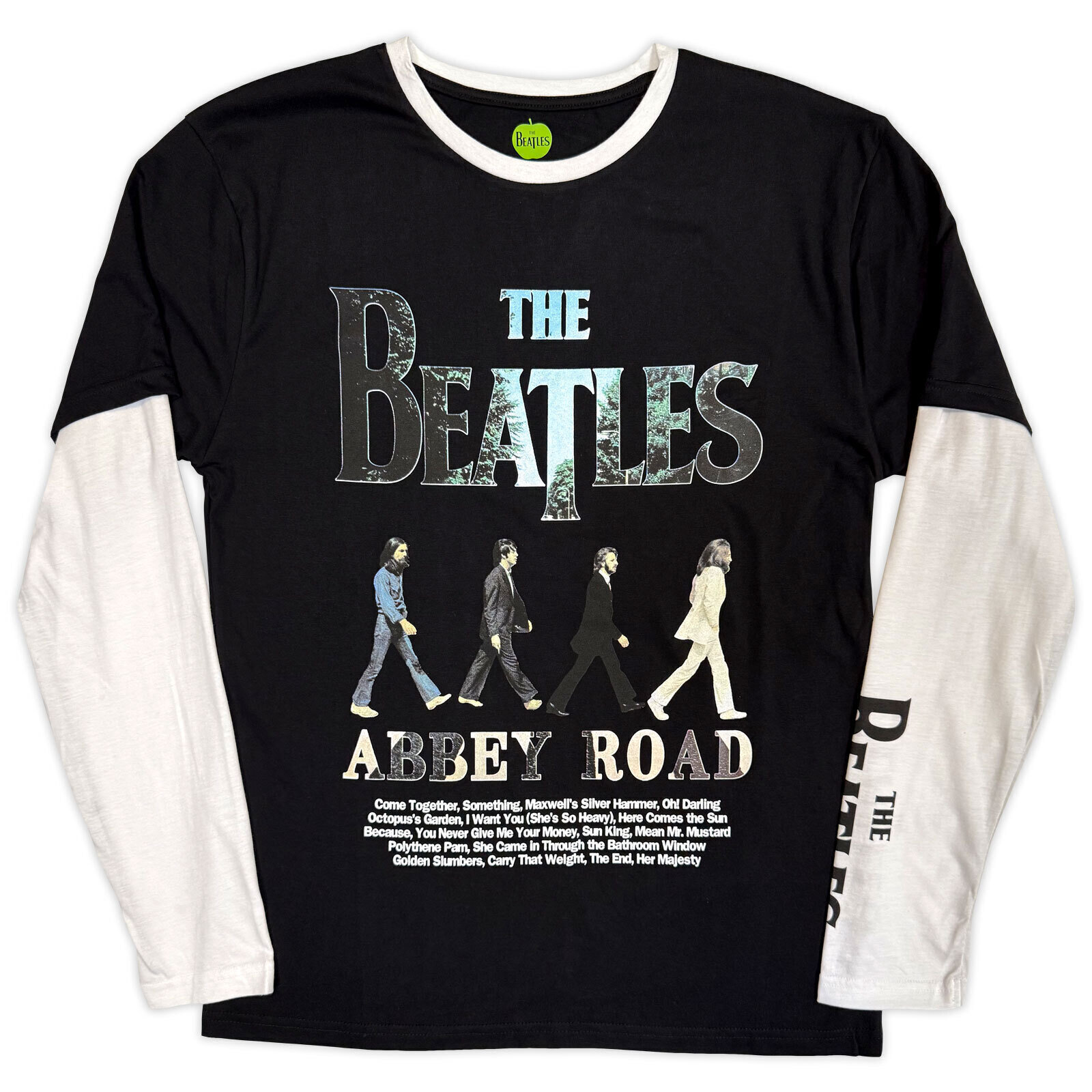 T-Shirt The Beatles Abbey Road Infill (Sleeve Print) Black & White S T-Shirt