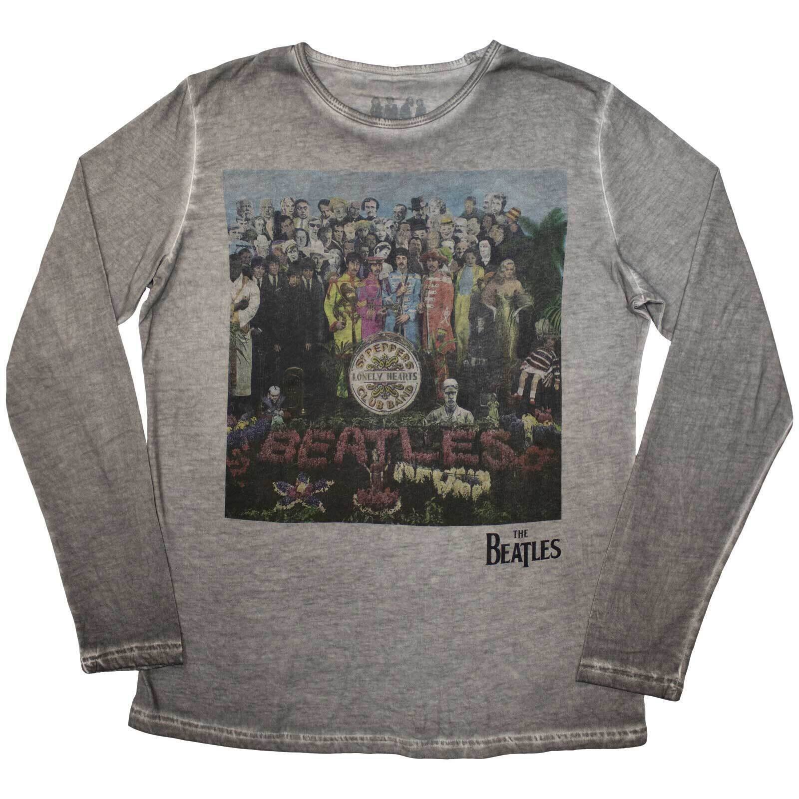 T-särk The Beatles Sgt Pepper Stone Wash Silver Grey L T-särk