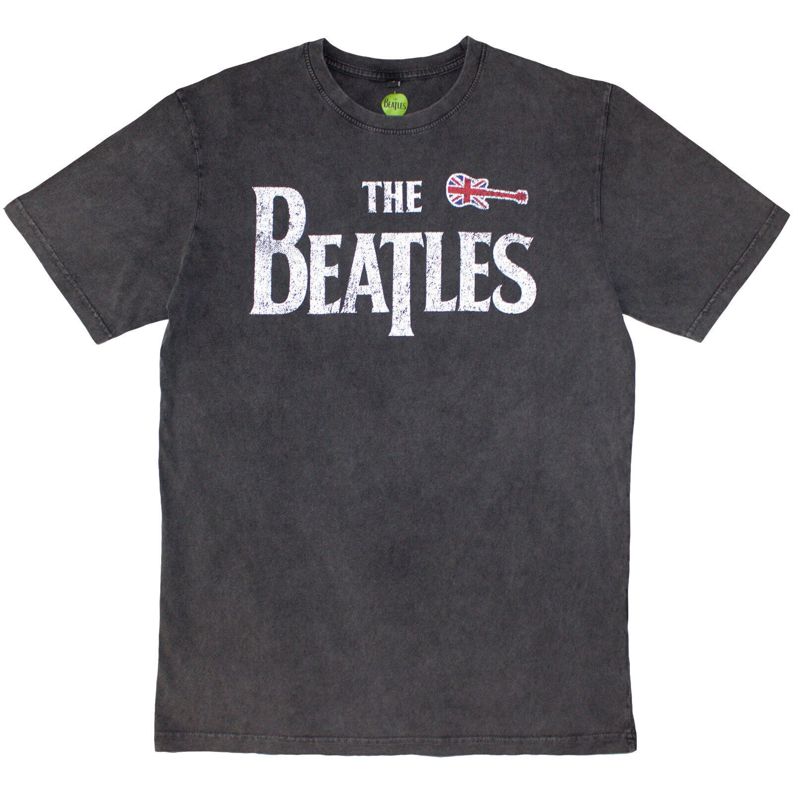 Tričko The Beatles Guitar & Drop T (Stone Wash) Charcoal Grey 2XL Tričko