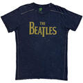 The Beatles Drop T Logo Snow Wash (Wash Collection) Navy Blue L T-Shirt