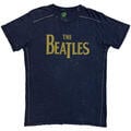 The Beatles Drop T Logo Snow Wash (Wash Collection) Navy Blue XL Shirt