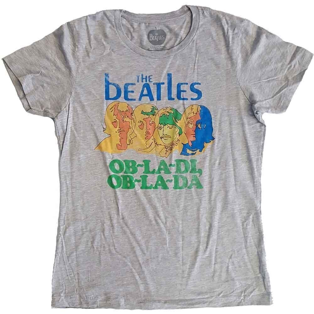 T-Shirt The Beatles Vintage Ob La Di (Back Print) Grey S Damen T-Shirt