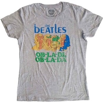 T-Shirt The Beatles Vintage Ob La Di (Back Print) Grey S Damen T-Shirt - 1