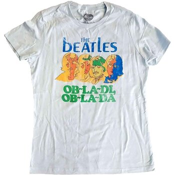 T-shirt The Beatles Vintage Ob La Di (Back Print) Pale Blue M Feminino T-shirt - 1