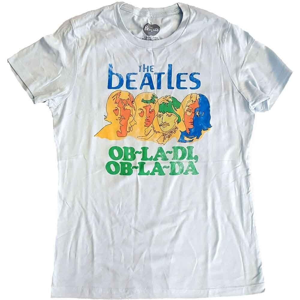 T-shirt The Beatles Vintage Ob La Di (Back Print) Pale Blue L Feminino T-shirt