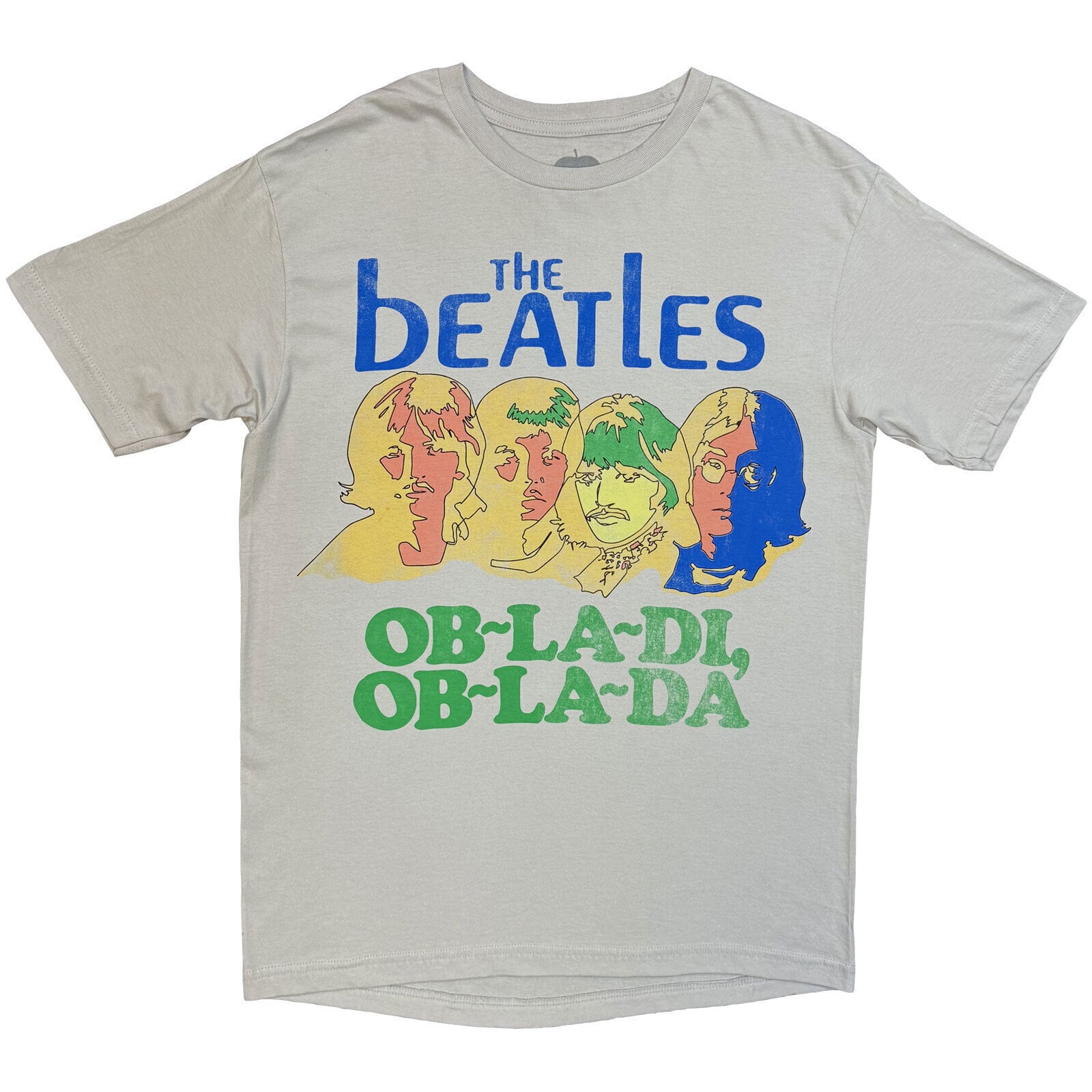 T-Shirt The Beatles Vintage Ob La Di (Back Print) Grey S T-Shirt