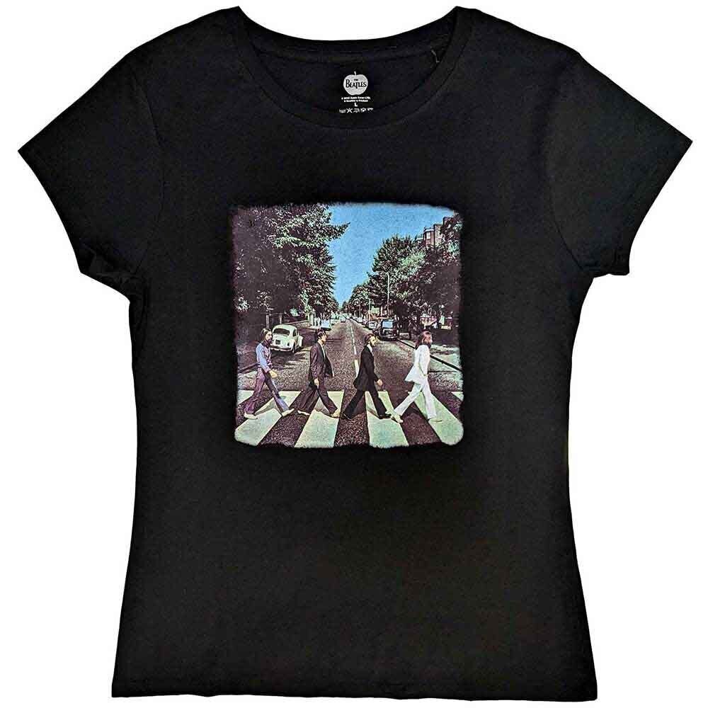 T-shirt The Beatles Vintage Abbey Road (Back Print) Black S Feminino T-shirt