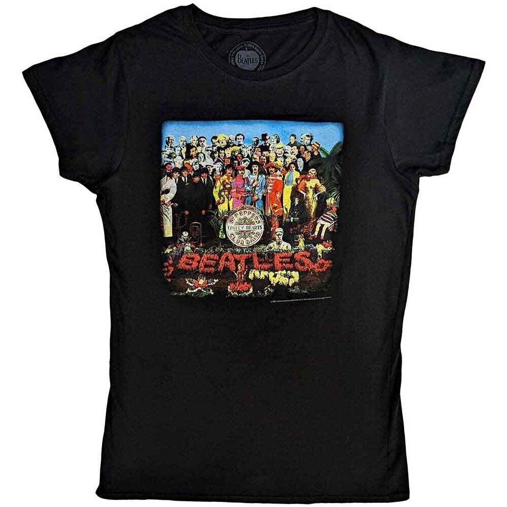 Skjorte The Beatles Vintage Sgt Pepper (Back Print) Black XL Dame Skjorte