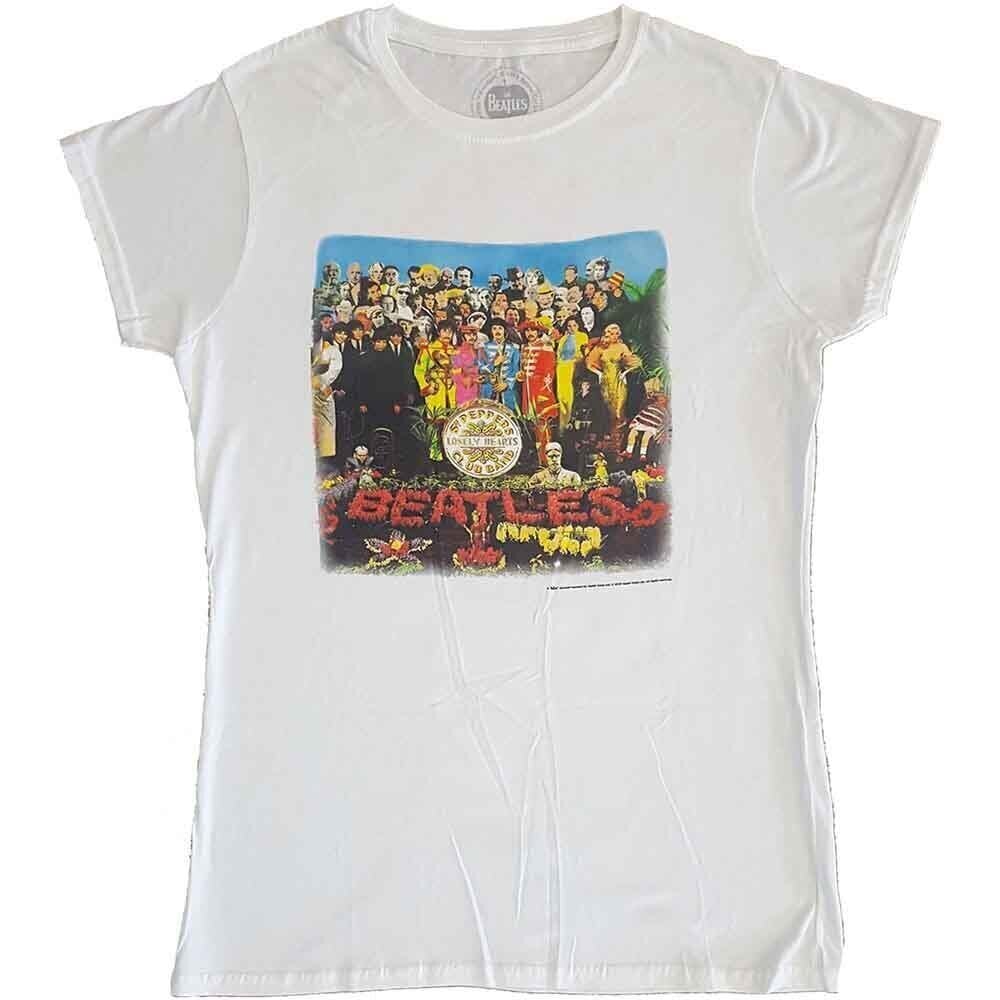 T-Shirt The Beatles Vintage Sgt Pepper (Back Print) White S Damen T-Shirt
