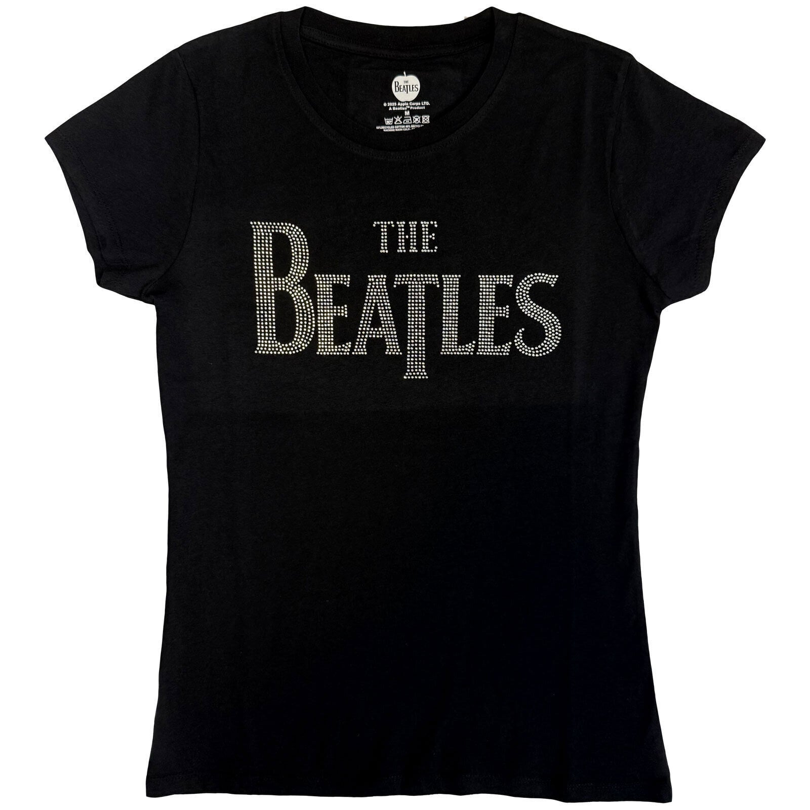T-Shirt The Beatles Drop T Crystals (Embellished) Black 2XL Ladies T-Shirt