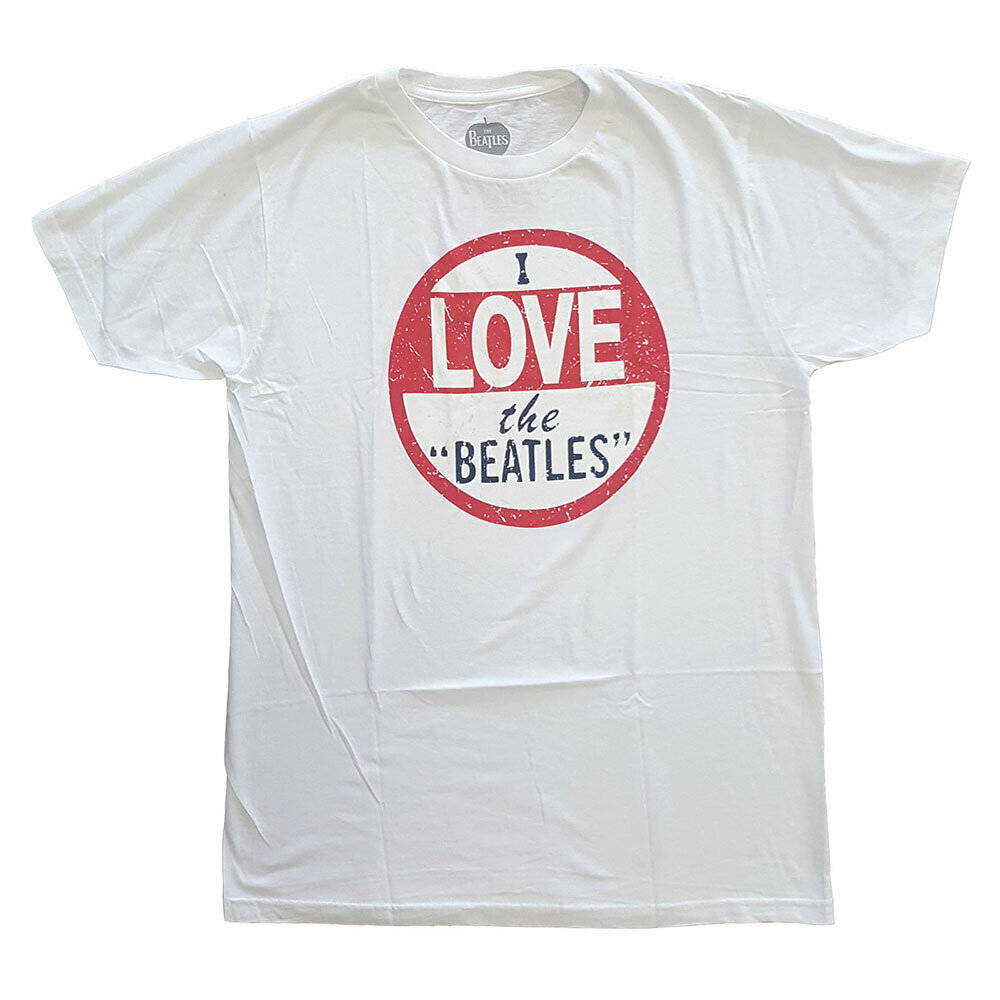 T-shirt The Beatles Vintage I Love The Beatles (Back Print) White XL T-shirt