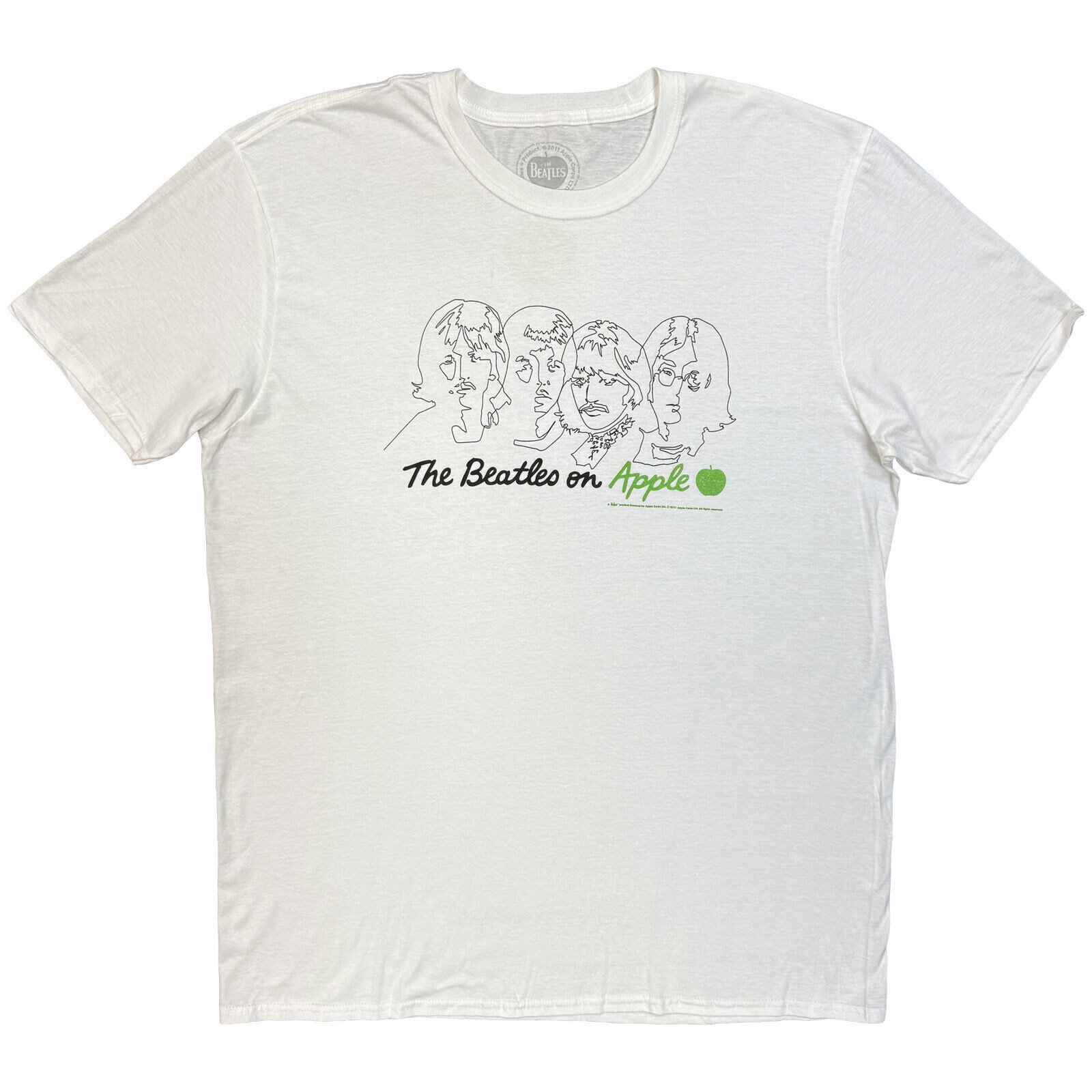 T-Shirt The Beatles On Apple (Back Print) White L T-Shirt