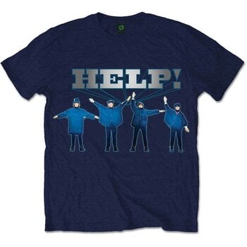 T-Shirt The Beatles HELP! Silver Logo Dusk Blue 2XL T-Shirt - 1