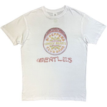 T-shirt The Beatles Flowers Logo & Drum White M T-shirt - 1