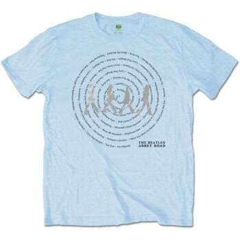 T-Shirt The Beatles Abbey Road Songs Swirl Foiled (Embellished) Light Blue XL T-Shirt - 1