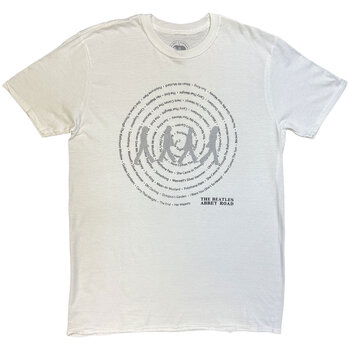 Marškinėliai The Beatles Abbey Road Songs Swirl Foiled (Embellished) White M Marškinėliai - 1
