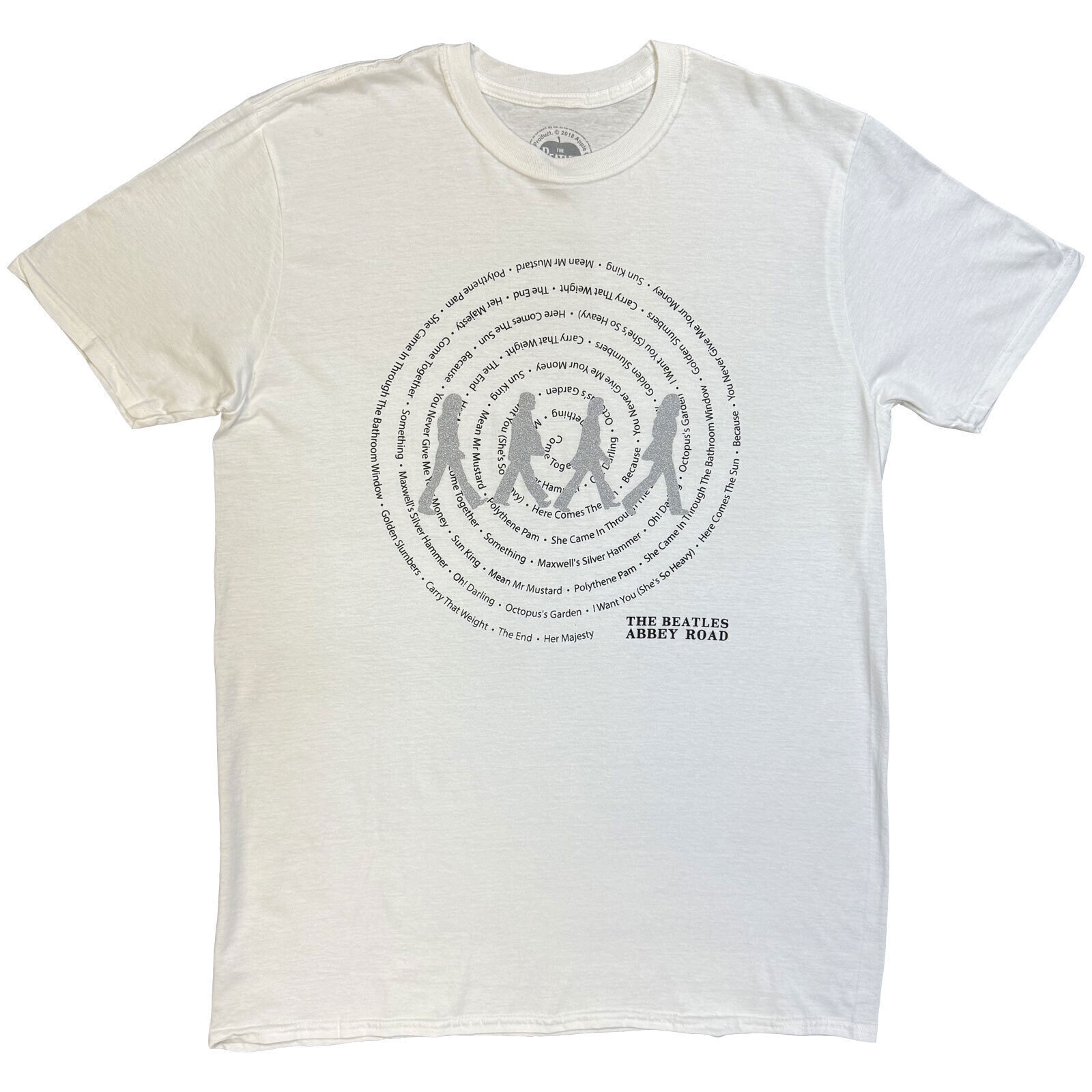 T-shirt The Beatles Abbey Road Songs Swirl Foiled (Embellished) White XL T-shirt