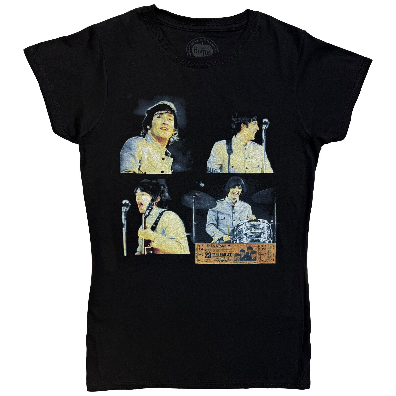 T-shirt The Beatles Shea Stadium Shots Black M Femme T-shirt