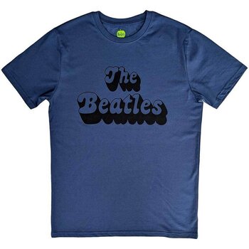 T-shirt The Beatles Text Logo Shadow Denim Blue XL T-shirt - 1