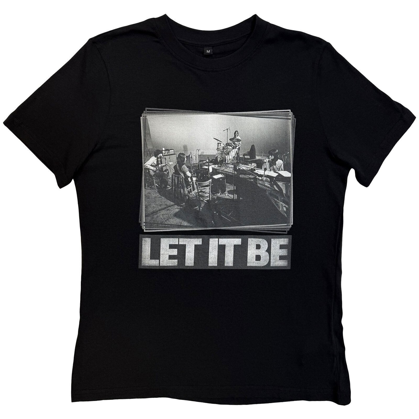 Camiseta de manga corta The Beatles Let It Be Studio Black L De mujer Camiseta de manga corta