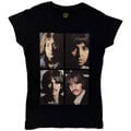 The Beatles White Album Faces (Back Print) Black M Damskie Koszulka