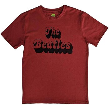 T-Shirt The Beatles Text Logo Shadow Red L T-Shirt - 1