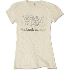 Camiseta de manga corta The Beatles Outline Faces On Apple