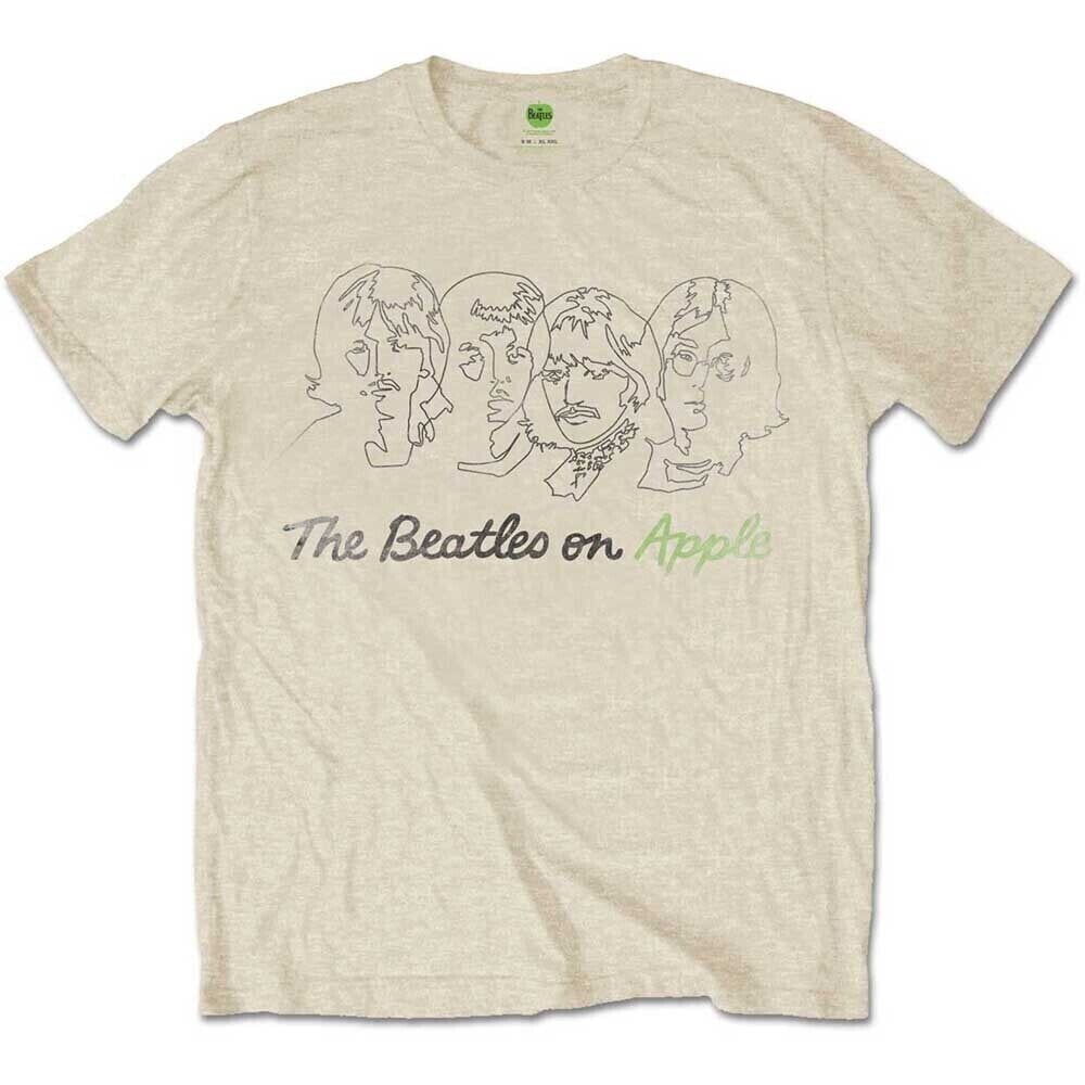 T-Shirt The Beatles Outline Faces On Apple Sand XL T-Shirt
