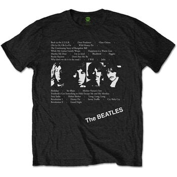 T-shirt The Beatles White Album Tracks (Back Print) Black XL T-shirt - 1
