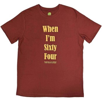 T-Shirt The Beatles When I'm Sixty Four (Back Print) Red S T-Shirt - 1